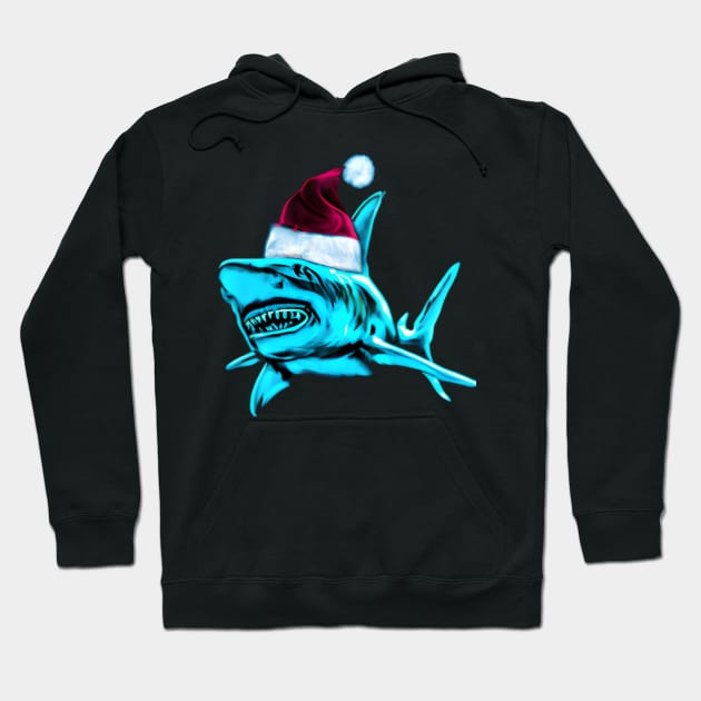 Shark Christmas Neon Hoodie by Shadowbyte91